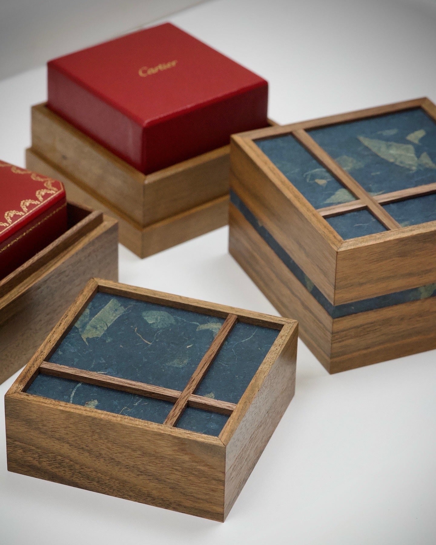 Hanji Walnut Ring Box (medium)