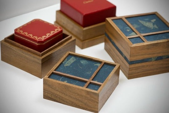 Hanji Walnut Ring Box (medium)